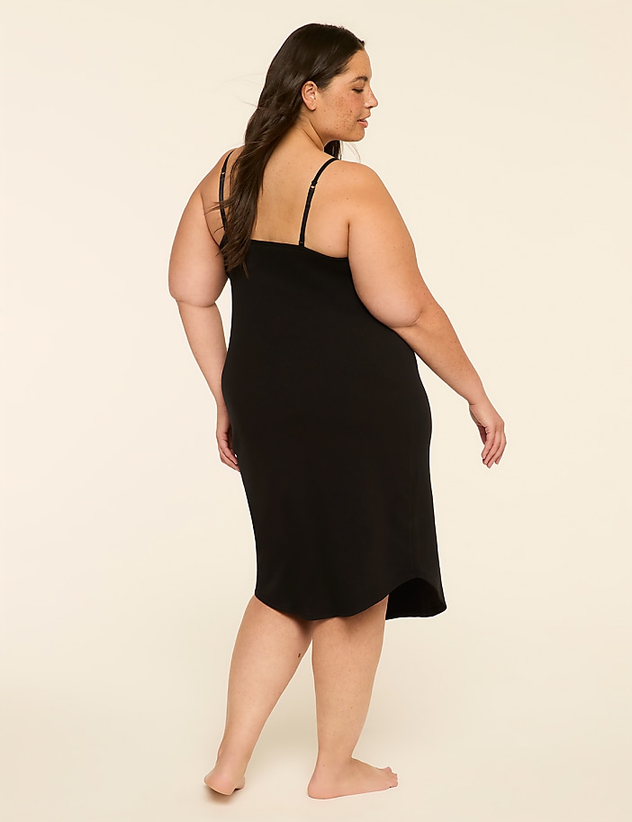 Comfy Cotton Rib Henley Midi Chemise