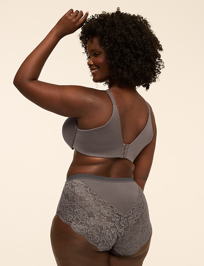 No-Show Lace-Back Full Brief Panty