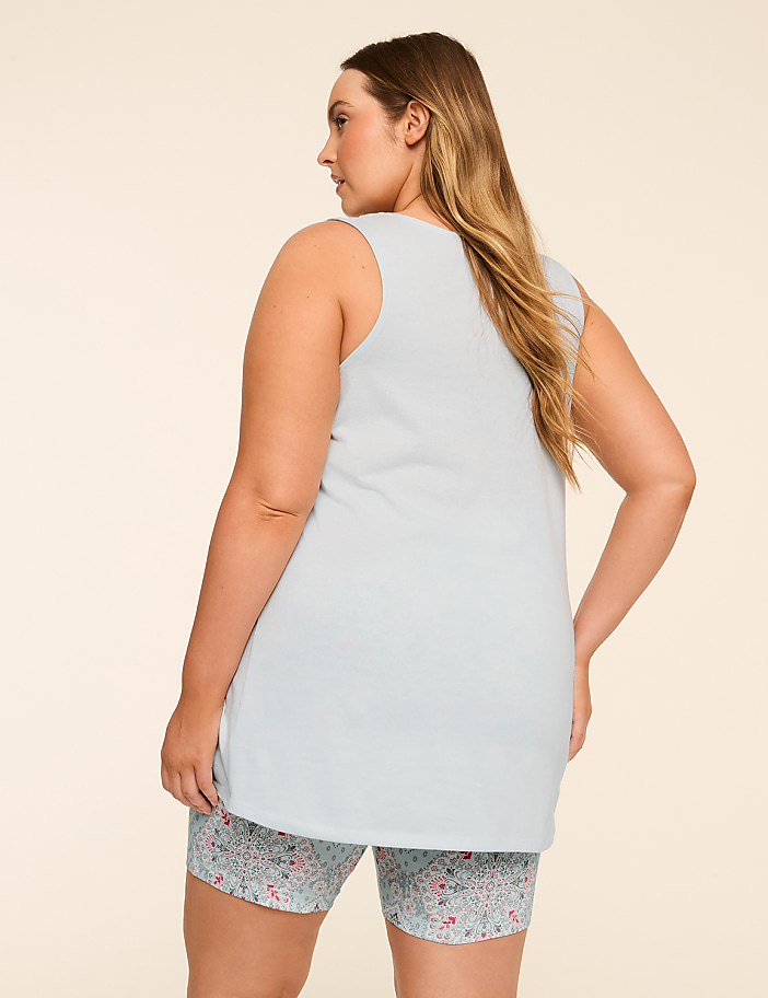 Comfy Cotton Tunic Tank & Bike Short PJ Set