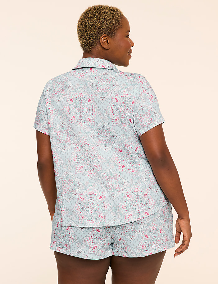 100% Cotton Notch-Neck Top & Short PJ Set