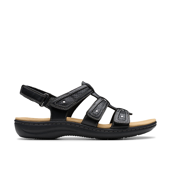 Clarks Laurieann Ivy Black Leather Sandal