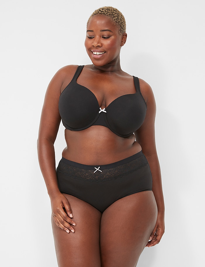 Cotton Full Brief Panty With Lace Waist