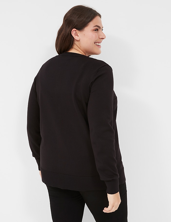Crew-Neck Button-Front Cardigan