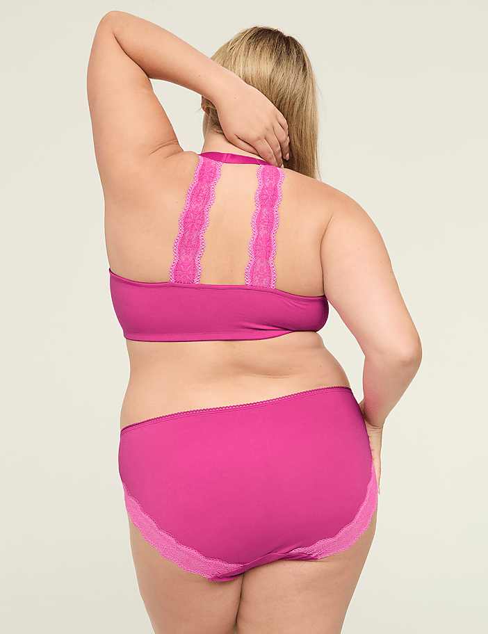 Cotton Hipster Panty with Lace-Trimmed Back