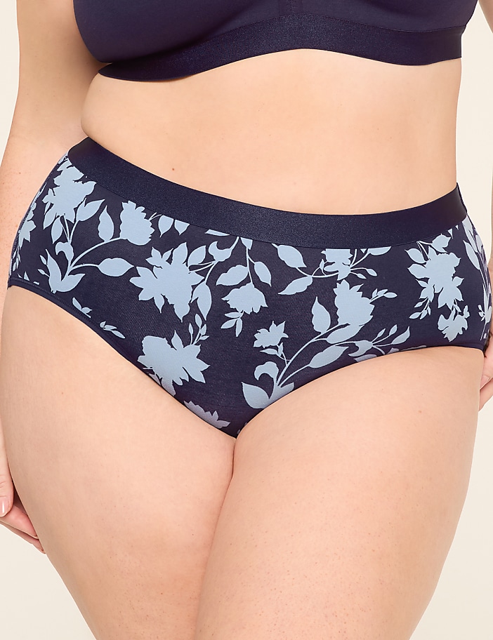 Cotton High-Leg Brief Panty With Wide Waistband