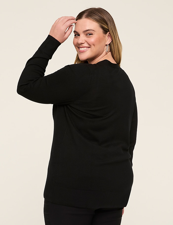 Modern Long-Sleeve Open-Front Cardigan