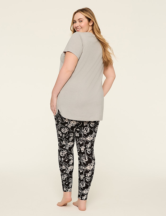 Comfy Cotton Short-Sleeve Tunic & Legging PJ Set