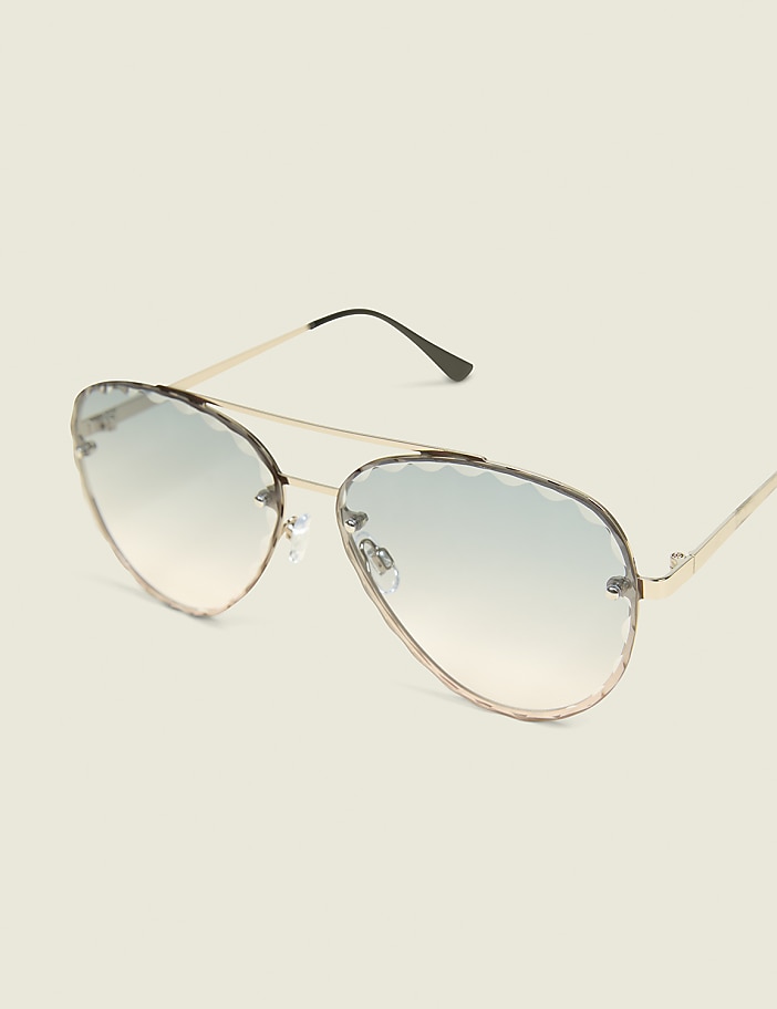 Textured Aviator Sunglasses
