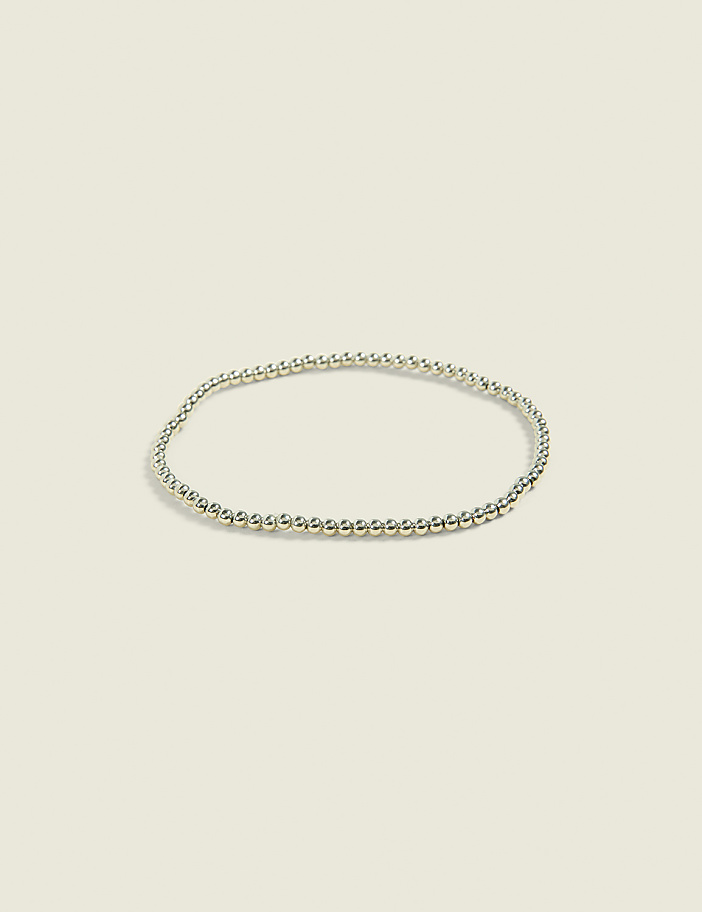 Silvertone Metal Stretch Bracelet