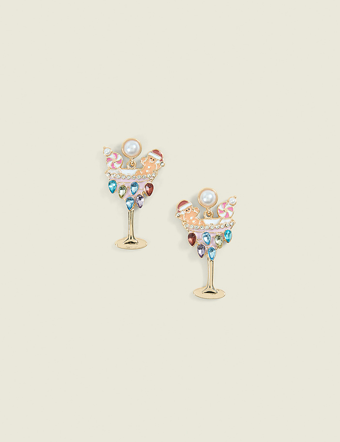 Christmas Cocktail Drop Earrings