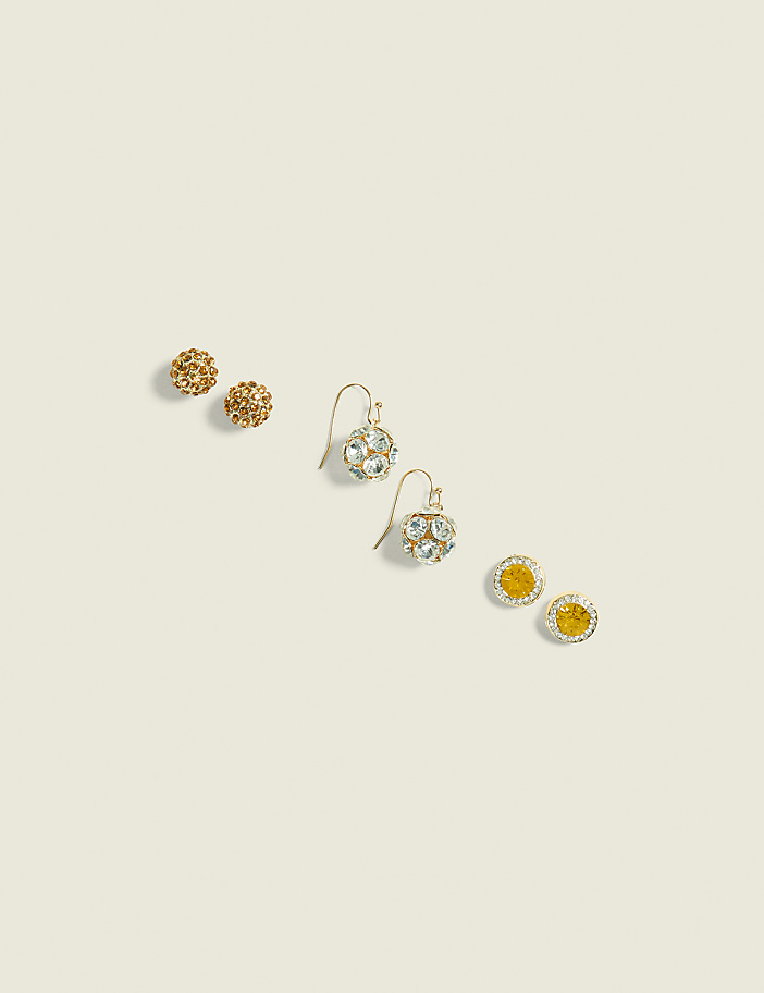 Neutral Pave 3-Pack Earring