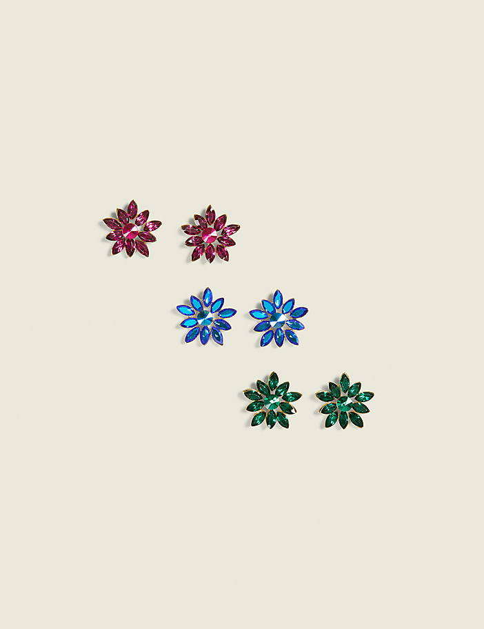 Colored Starburst 3-Pack Earring