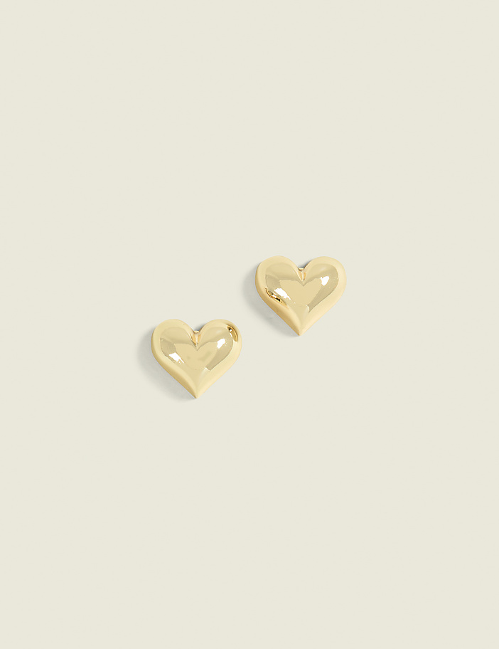 Goldtone Metal Heart Earrings