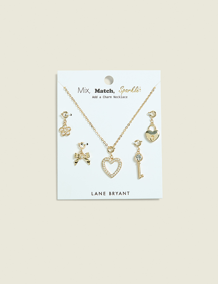 Goldtone Charm Necklace Set