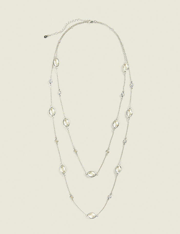 Crystal Multi-Layered Chain Necklace