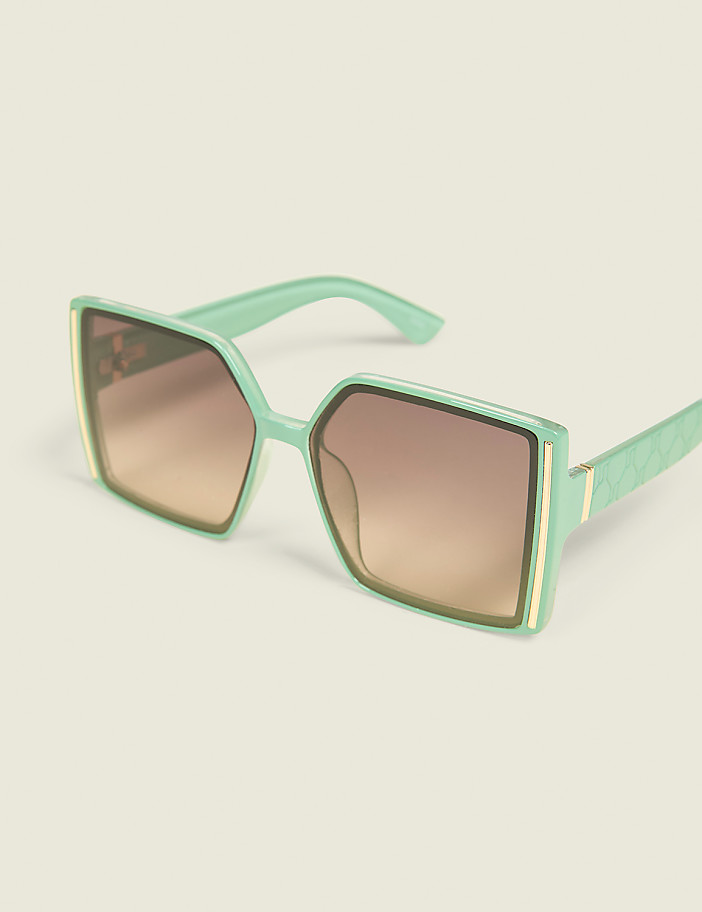 Green Square Frame Sunglasses