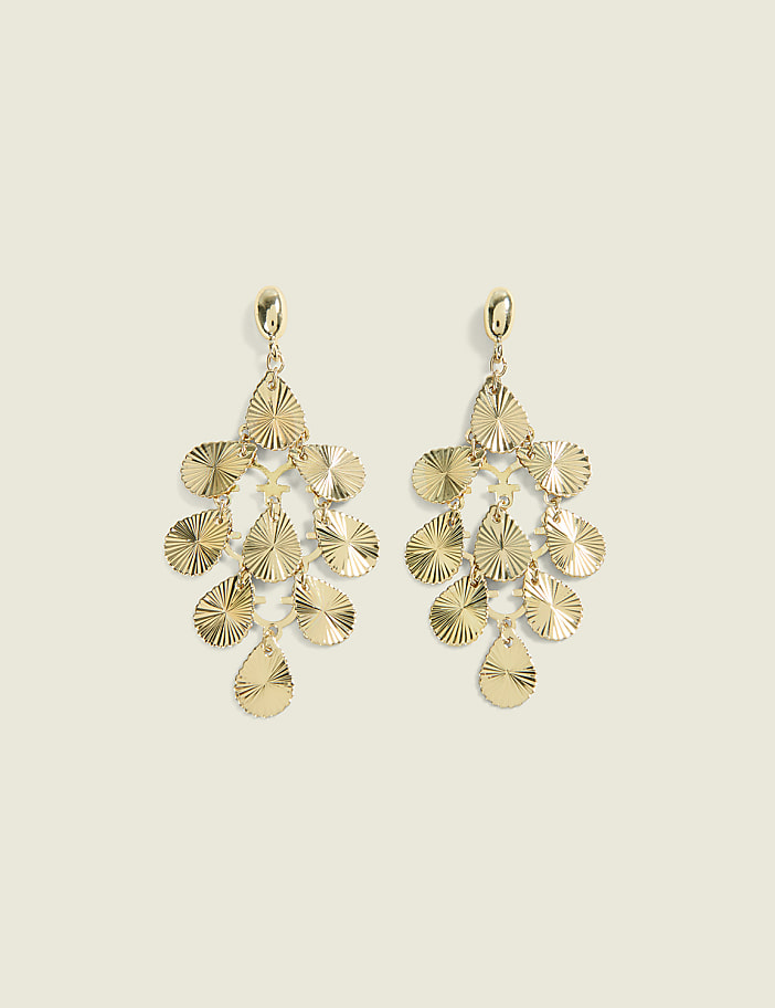 Gold Circle Cluster Earring