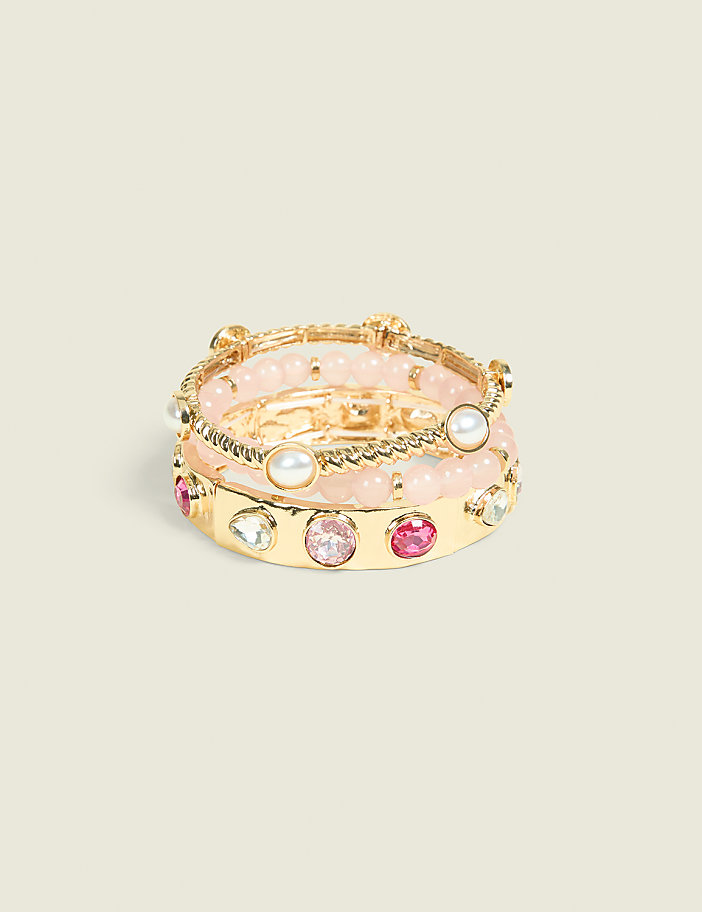 Mutli-Color Gem Bracelet 3 Pack