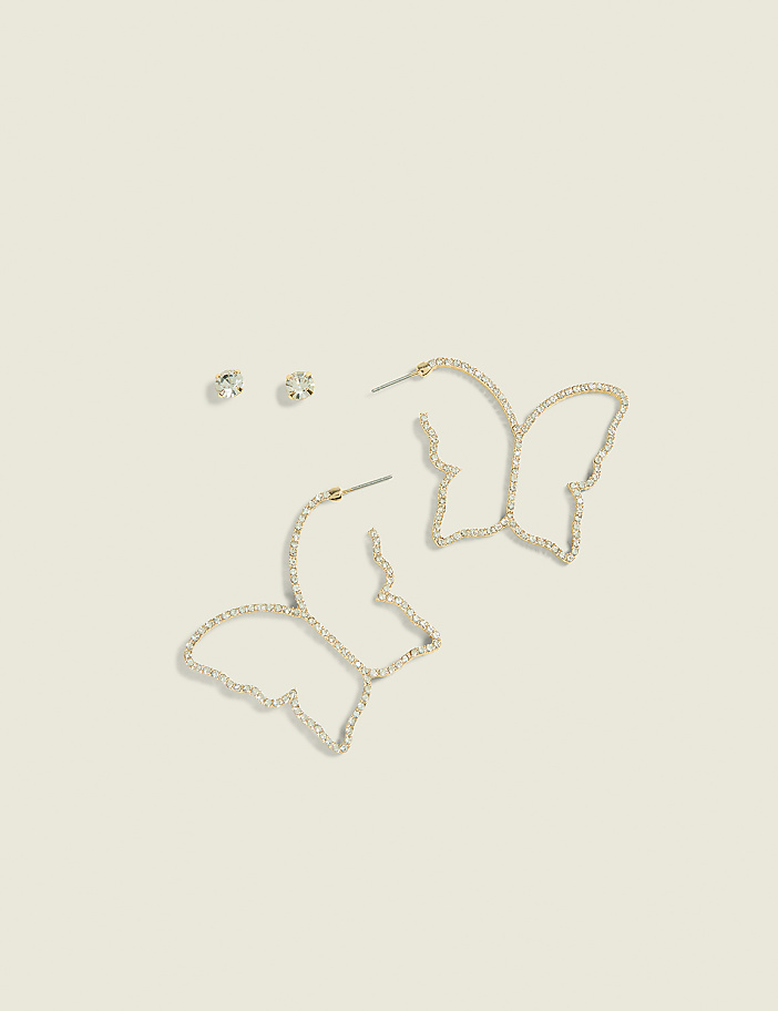 Butterfly Silhouette Drop Earrings