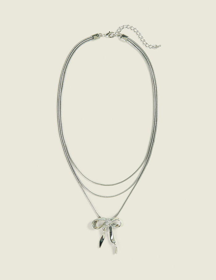 Flowy Bow Multi-Row Necklace