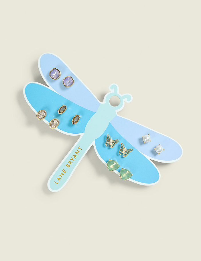 Dragonfly Post Earrings 6-Pack