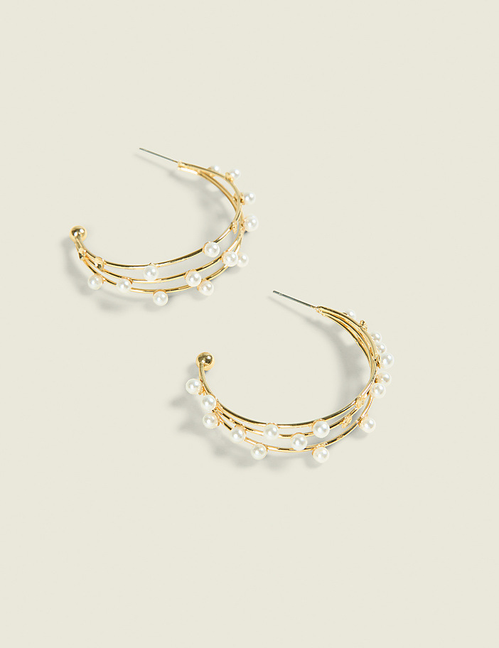 Mini Pearlized Layered Hoop Earrings