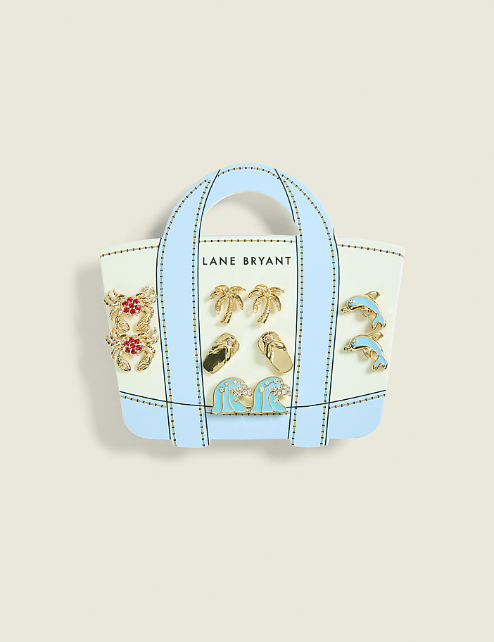Beach Tote Earrings 6-Pack