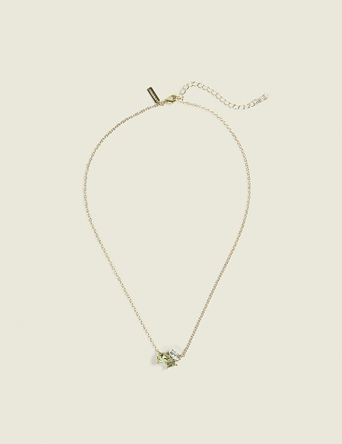 Green Imitation Stone Cluster Necklace
