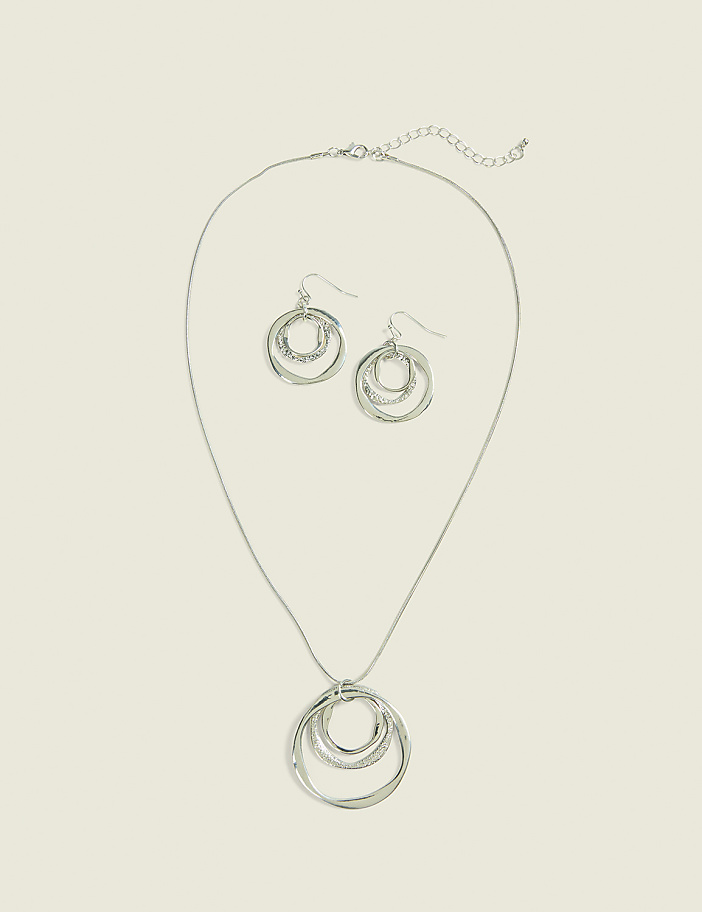 Organic Circles Necklace & Earring Set