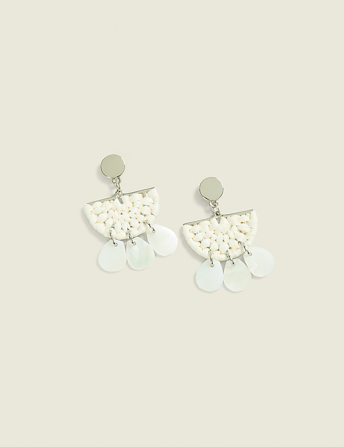 Half Circle Raffia Drop Earrings