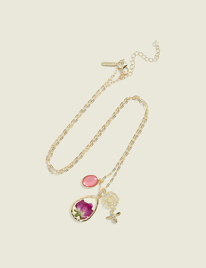 Pressed Flower Pendant Necklace