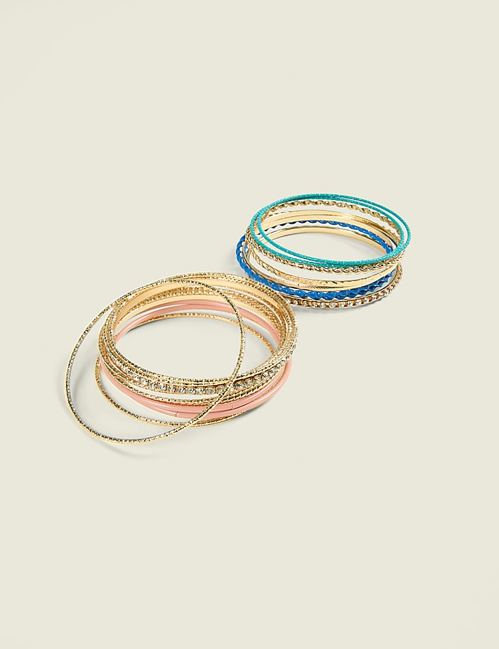 Pink & Blue Bangle Set