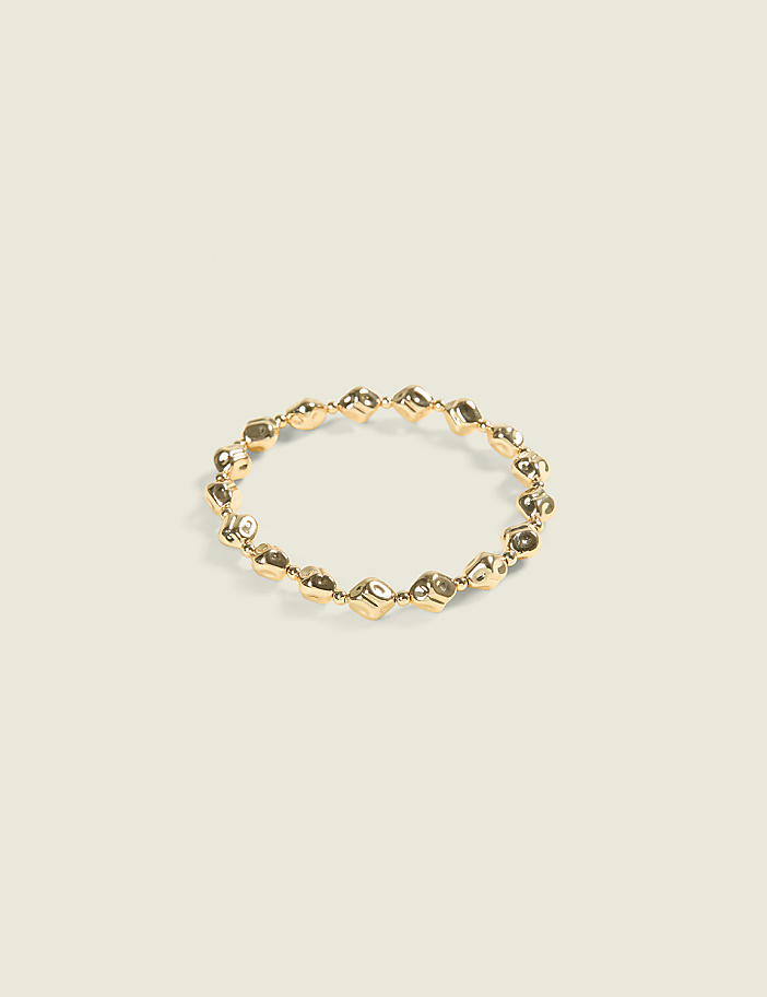 Mixed Texture Goldtone Stretch Bracelet