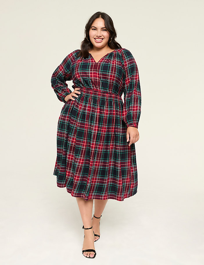 Lurex Shimmer Flannel Midi Dress