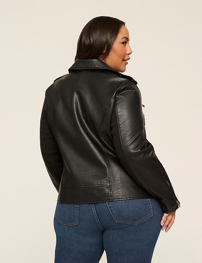 Faux-Leather Moto Jacket