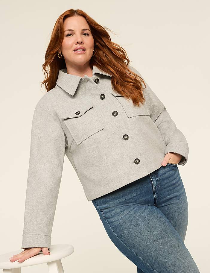 Faux-Wool Short Coat