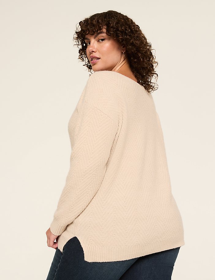 Textured Boatneck Pullover Sweater