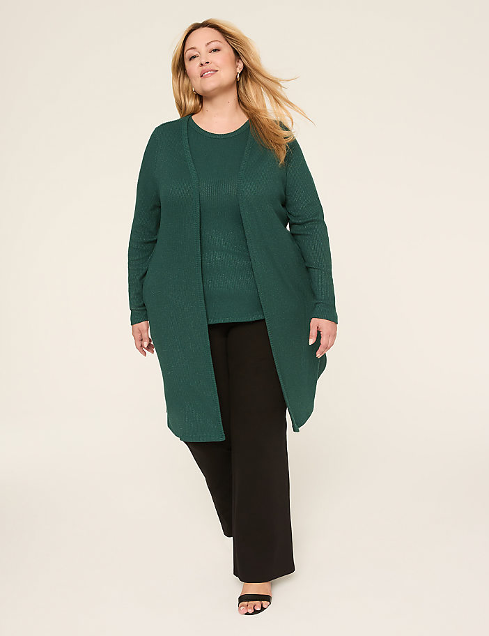 Sparkle Rib Open-Front Overpiece