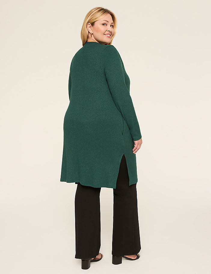 Sparkle Rib Open-Front Overpiece