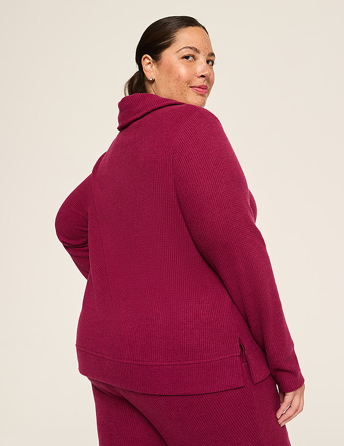 LIVI Cowl-Neck Textured Top