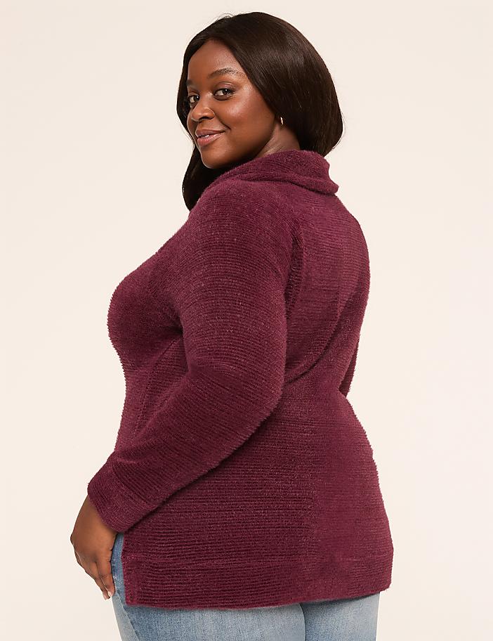 Cowl-Neck Textured Pullover