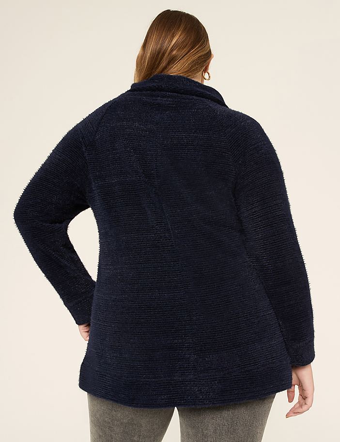 Cowl-Neck Textured Pullover