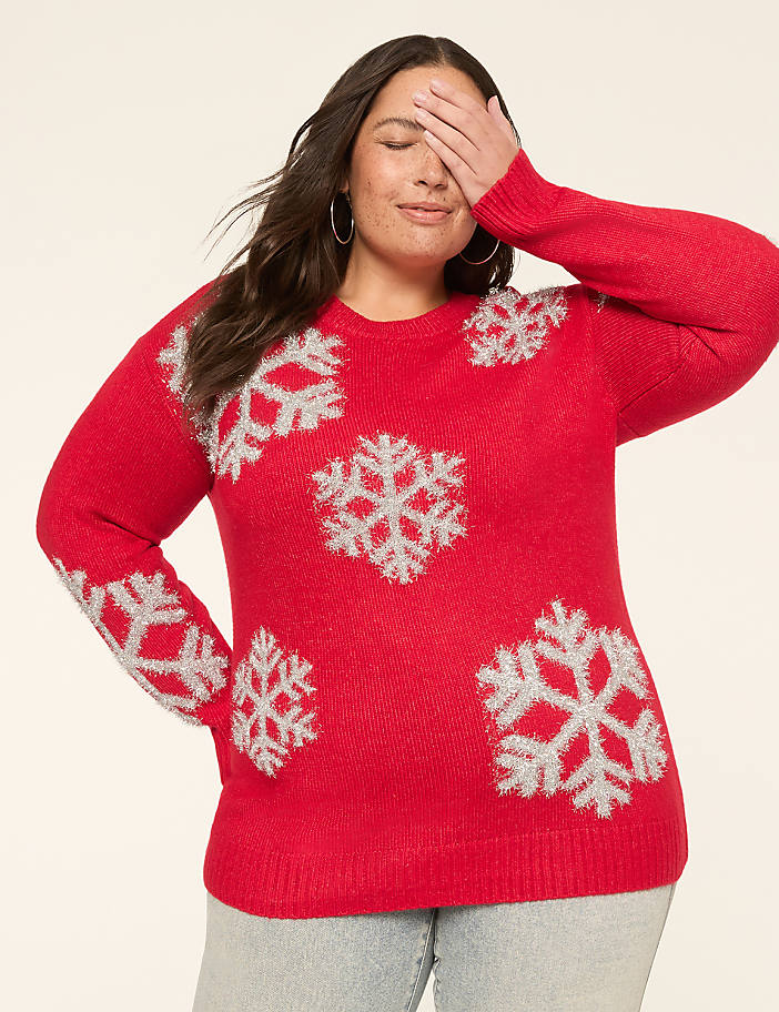 Sparkle Snowflake Pullover Sweater