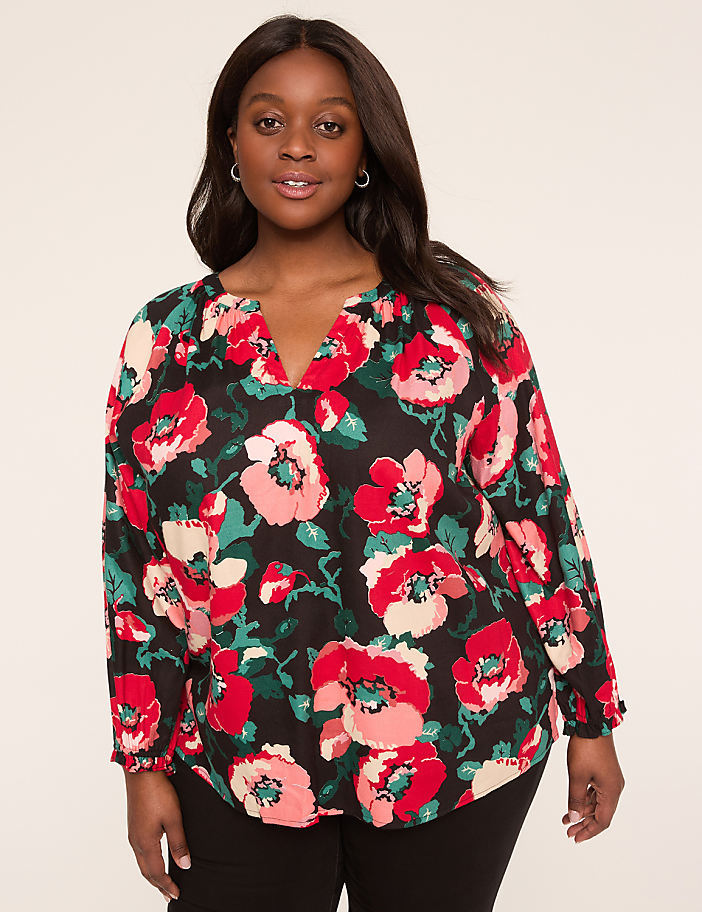 Swing Notch-Neck Popover Top