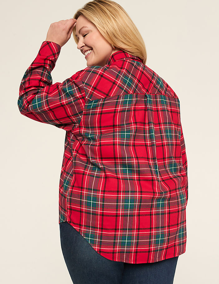 Button-Down Plaid Top