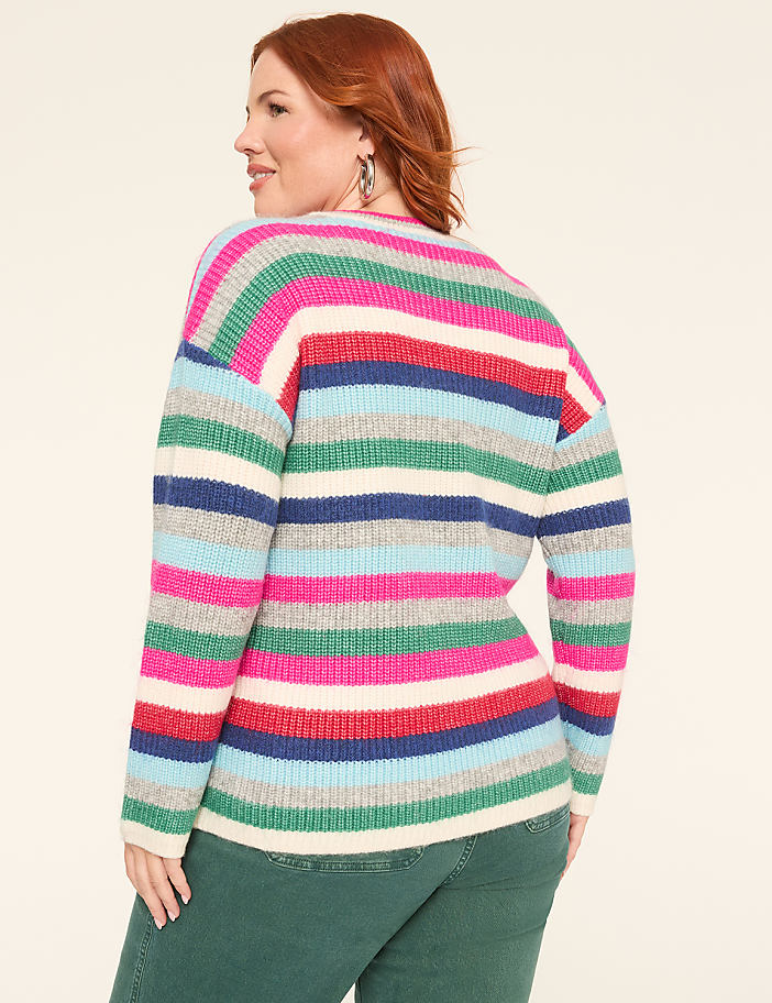 Stripe Crew-Neck Pullover Sweater