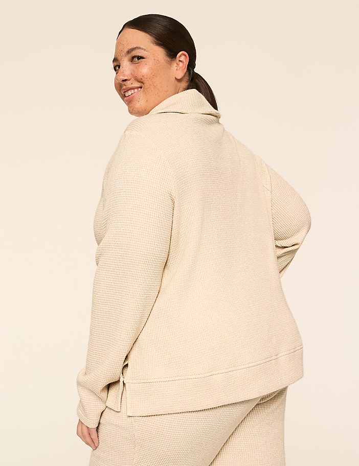 LIVI Shine Waffle Cowlneck Sweatshirt