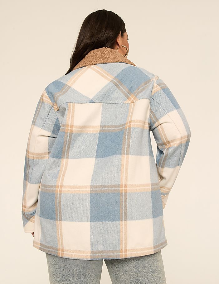 Cozy Sherpa-Collar Midi Shacket