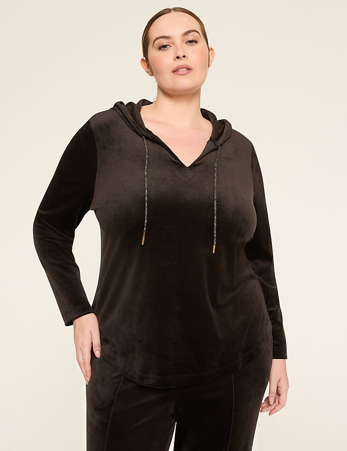 LIVI V-Neck Velour Hoodie