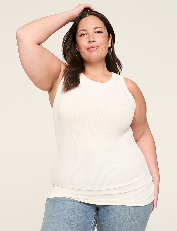 High-Neck Rib Tank